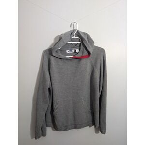 Vintage Old Navy Sweater women's XL Gray Cotton Knitted Round Neck Striped